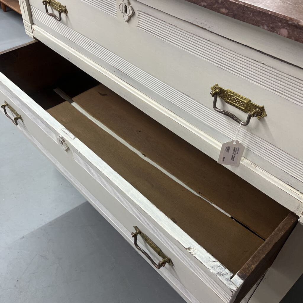 ANTIQUE 3 DRAWER CHEST WITH MIRROR
