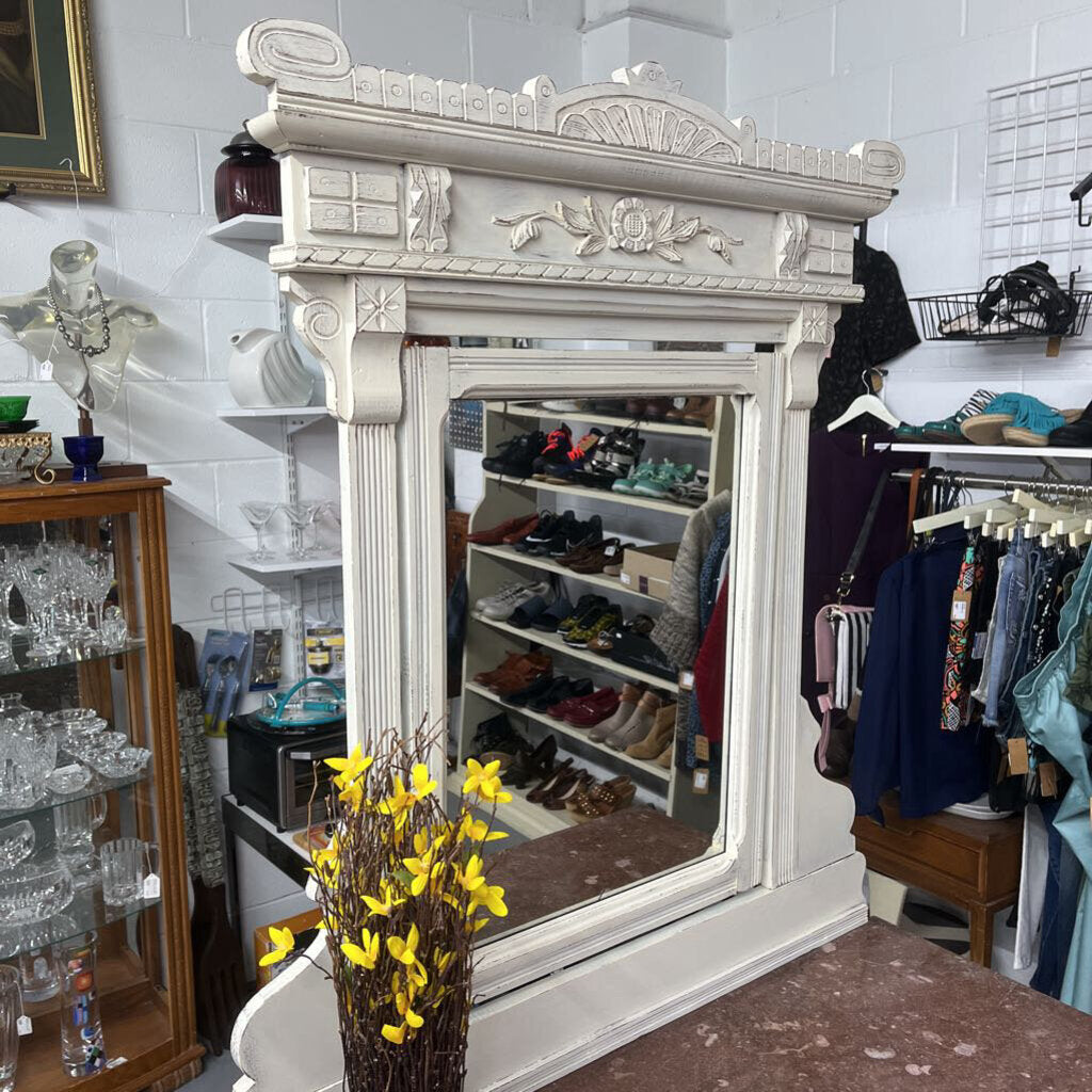 ANTIQUE 3 DRAWER CHEST WITH MIRROR