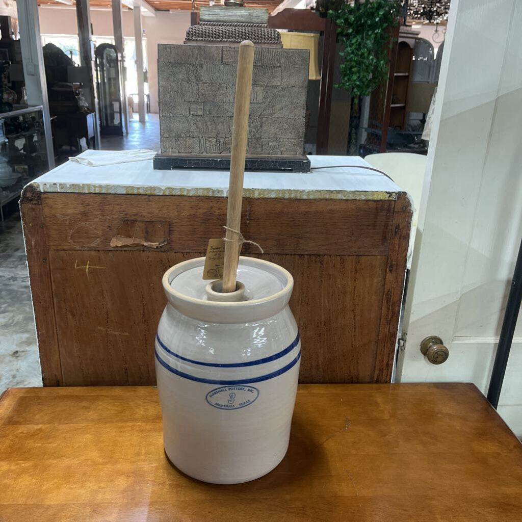 BUTTER CHURN, VTG MARSHALL POTTERY, 3 GAL