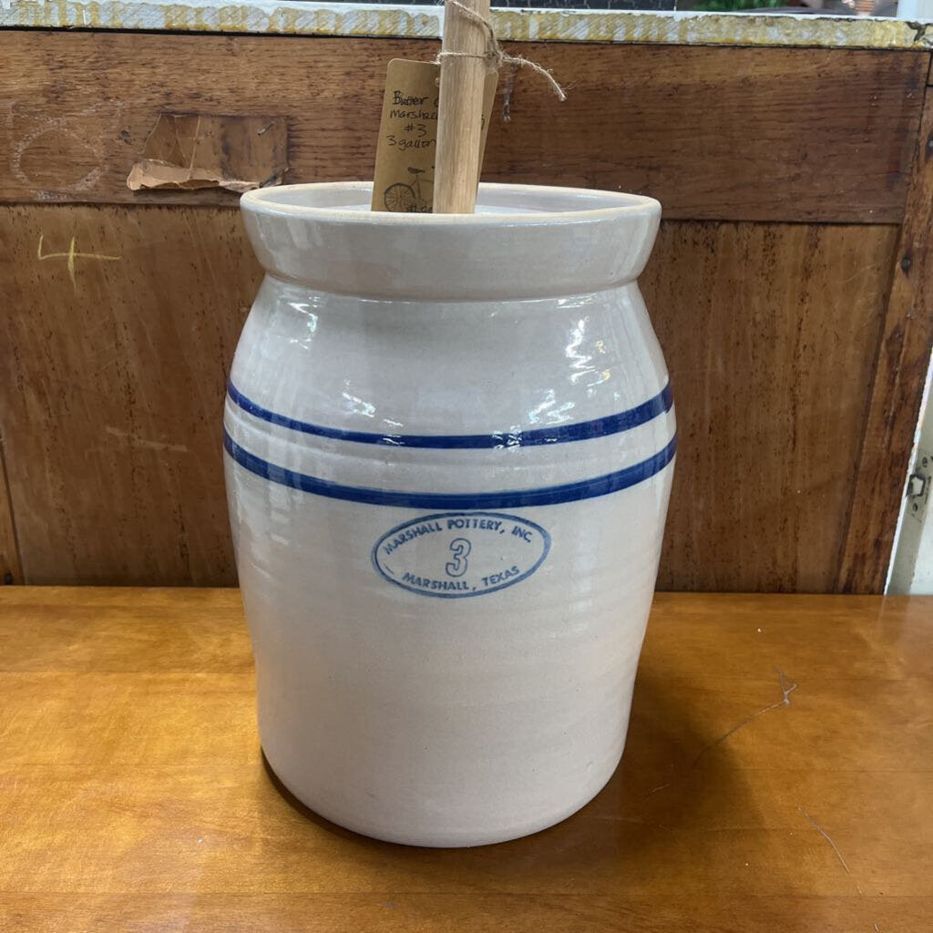 BUTTER CHURN, VTG MARSHALL POTTERY, 3 GAL