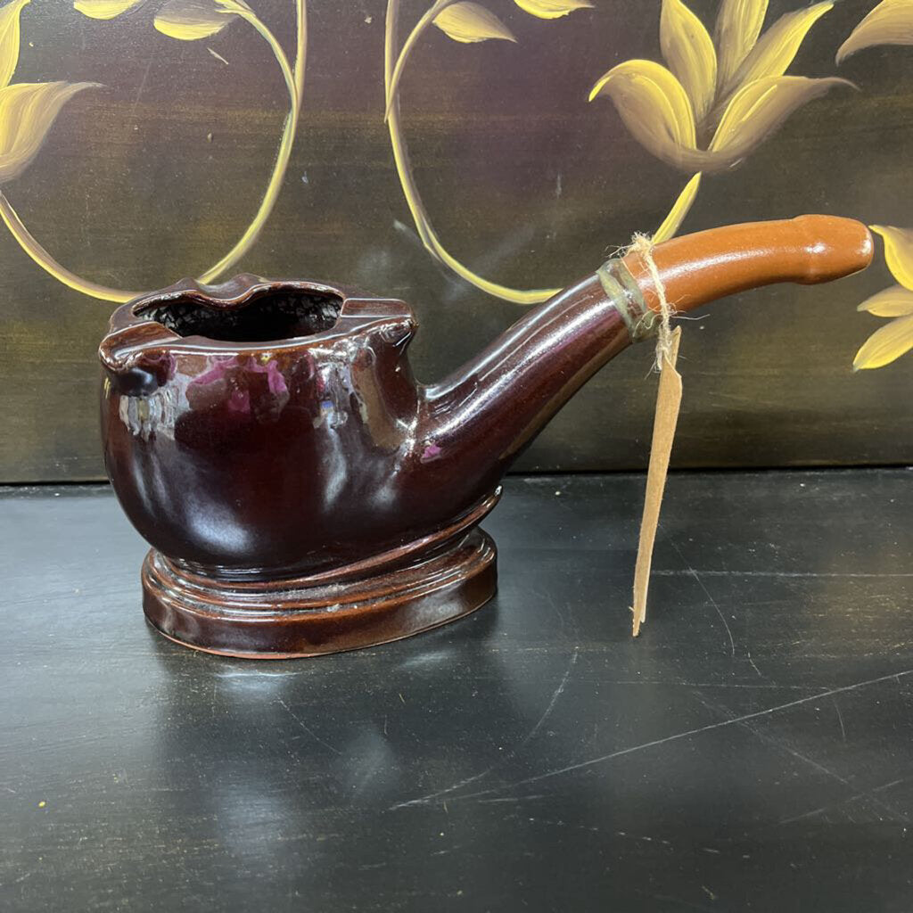 ASHTRAY, VTG 1960"S CERAMIC PIPE