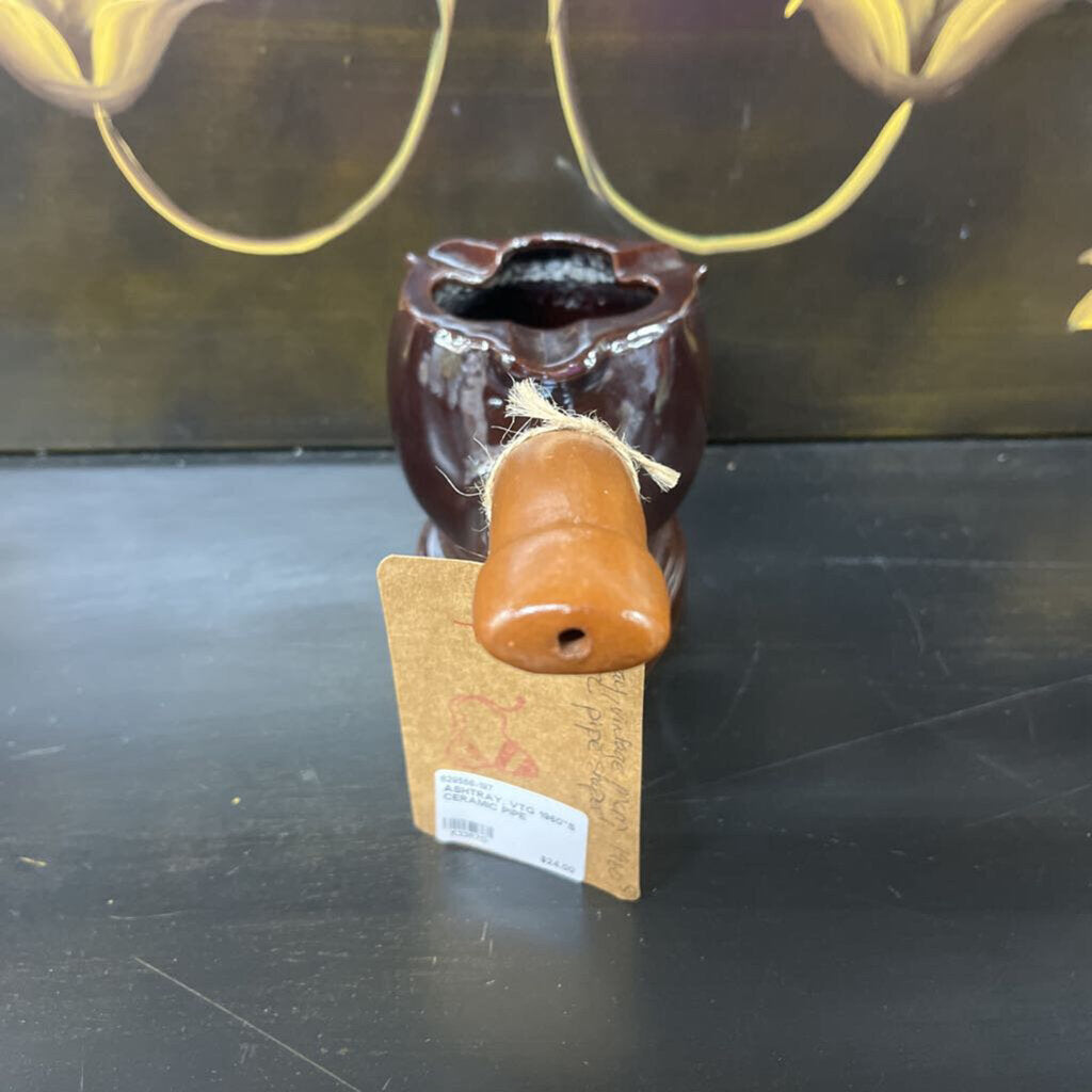 ASHTRAY, VTG 1960"S CERAMIC PIPE