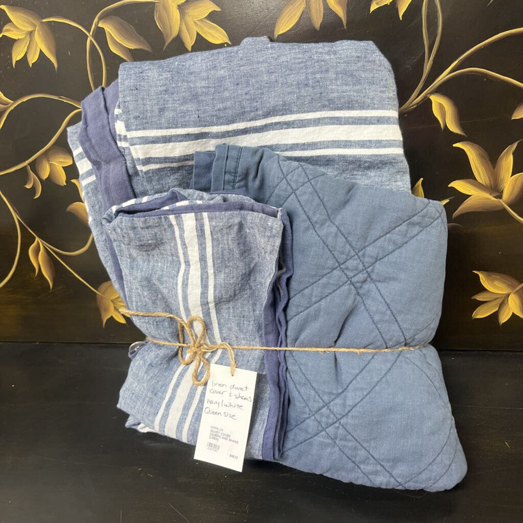DUVET COVER (QUEEN) AND SHAMS (LINEN)