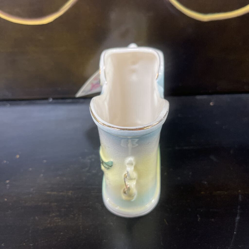 VASE, VINTAGE FLORAL/GOLD
