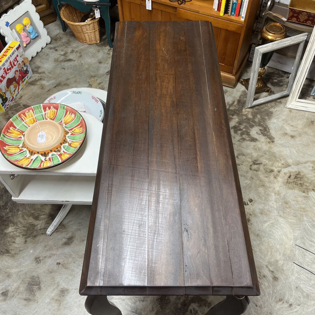 SOFA/FOYER TABLE, ANTIQUE, WALNUT, 18X48"