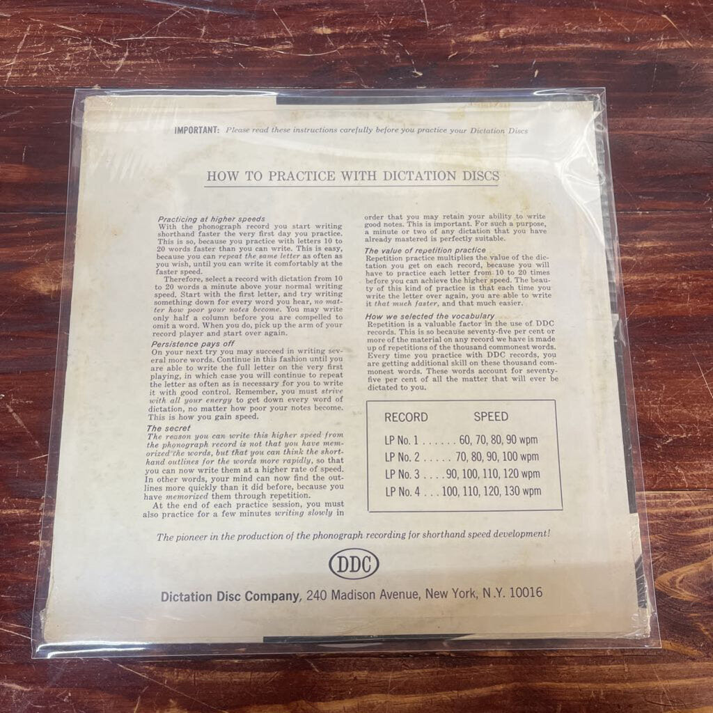 DICTATION DISC COMPANY - SHORTHAND RECORDS