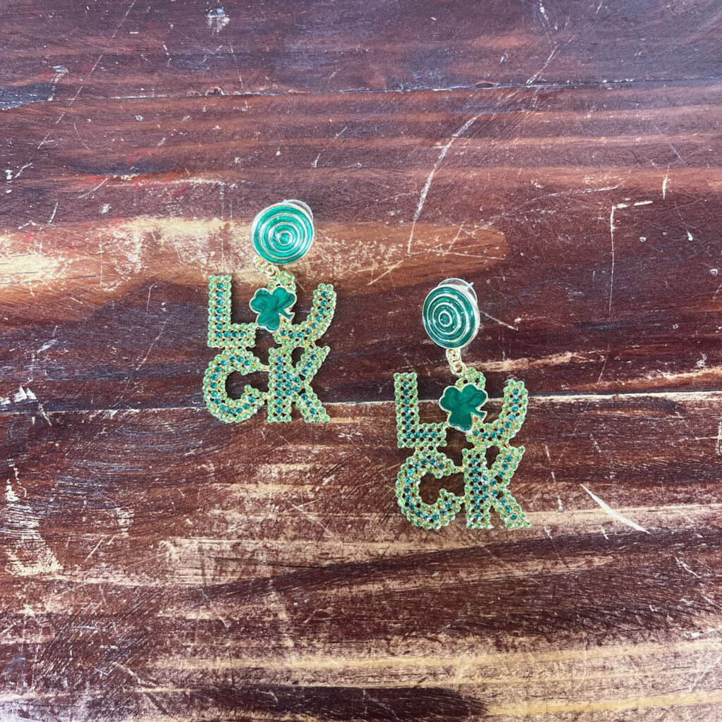 NEW LUCK RHINESTONE EARRINGS