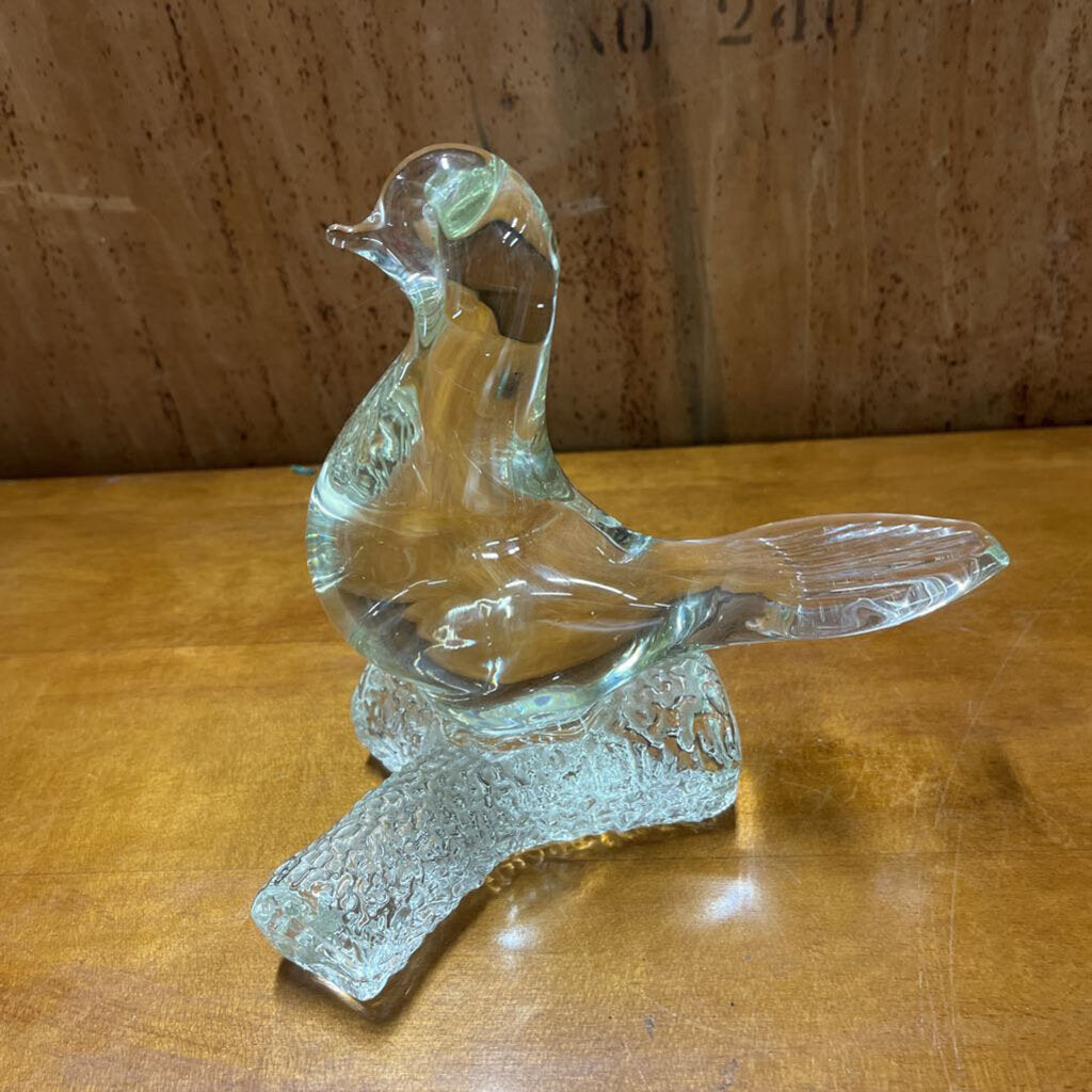 Vintage Glass Dove on a Branch