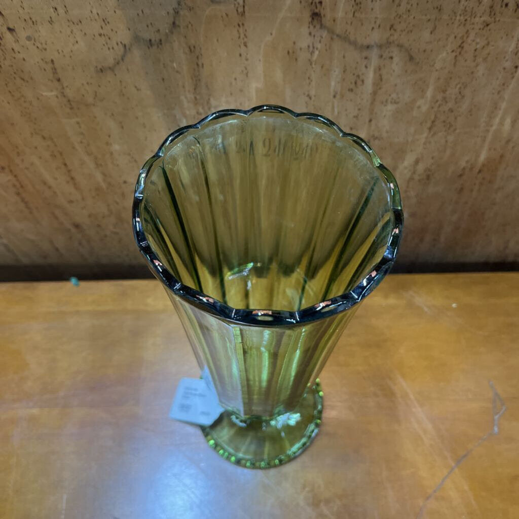 Tall Green Glass Vase