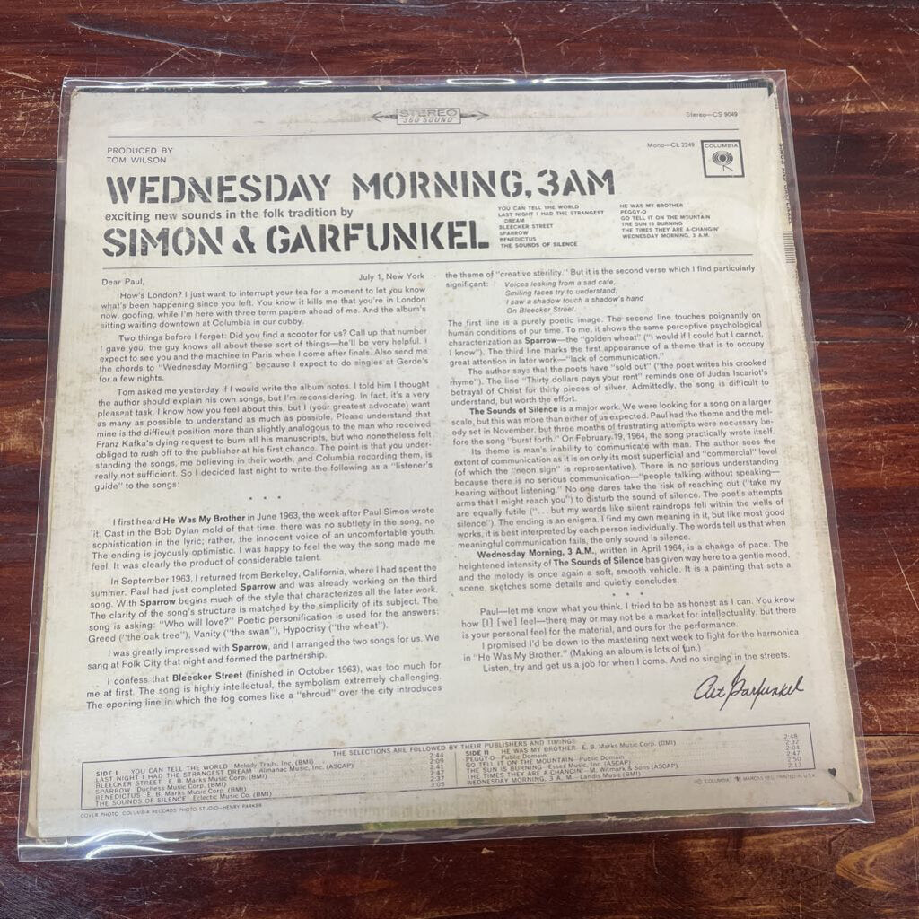Simon & Garfunkel - Wednesday Morning, 3 A.M.