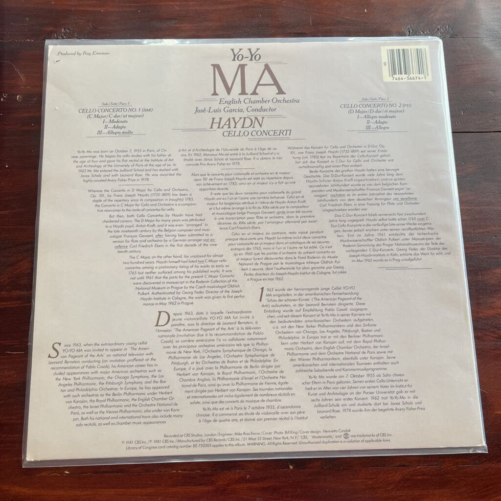 YO-YO MA - YO-YO MA, ENGLISH CHAMBER ORCHESTRA - HAYDN