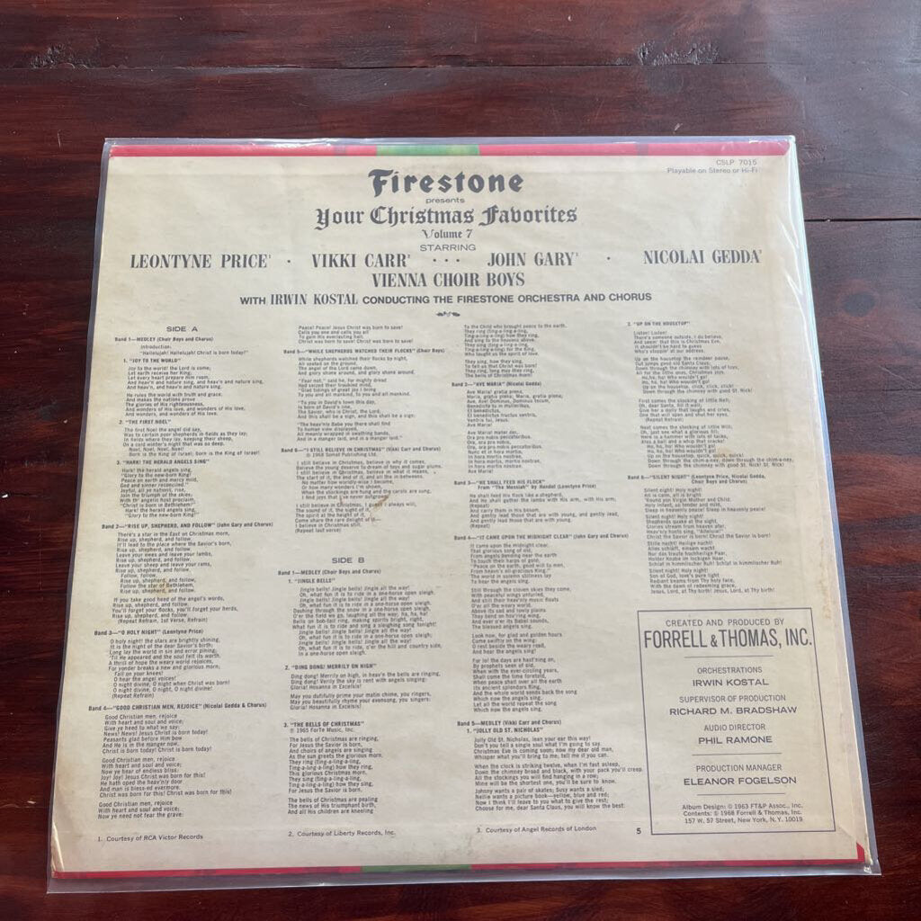 The Firestone Orchestra and Chorus Conducted By Irwin Kostal - Firestone Presents Your Christmas Favorites Volume 7