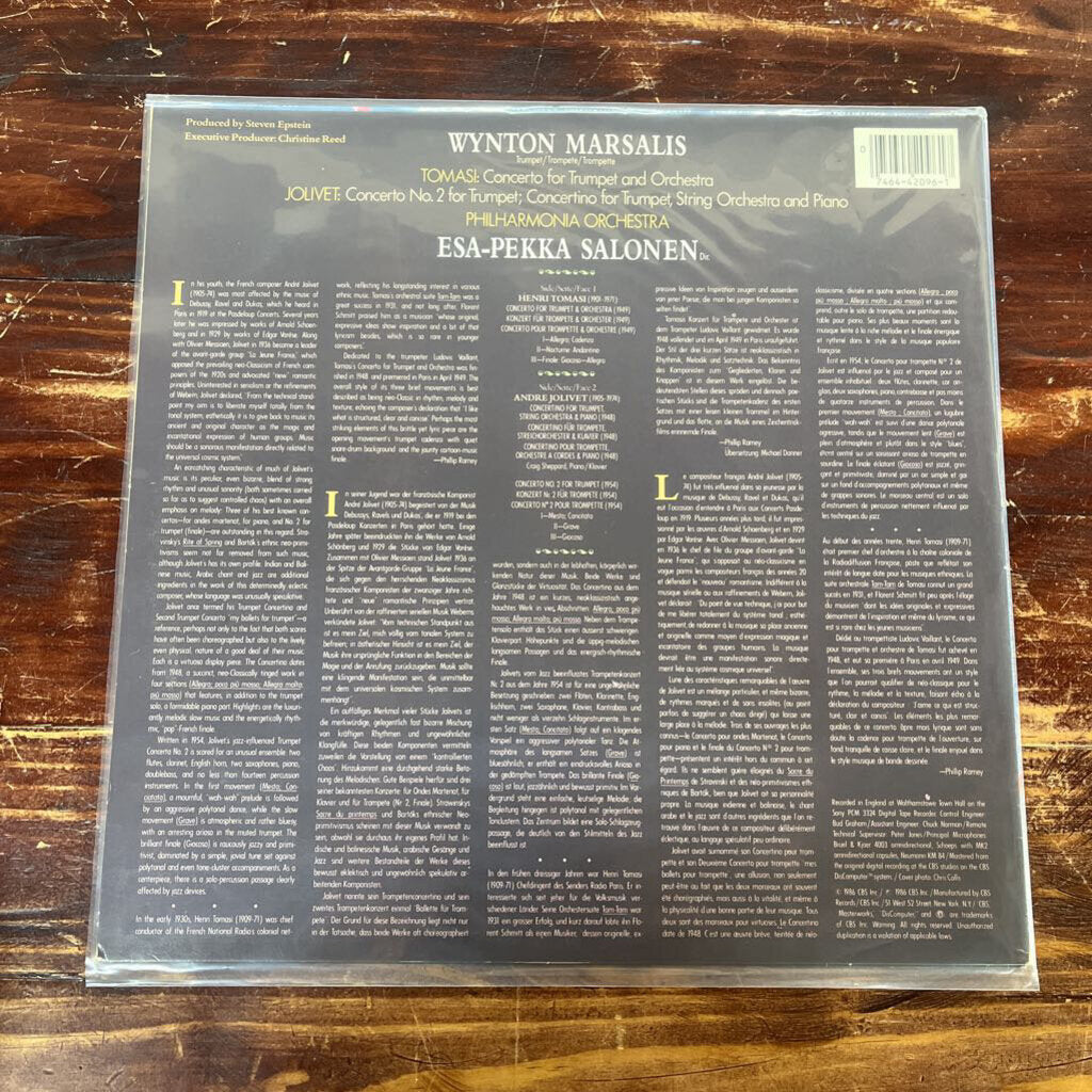 Wynton Marsalis - Tomasi / Jolivet - Philharmonia Orchestra, Esa-Pekka Salonen - Tomasi: Concerto for Trumpet and Orchestra / Jolivet: Concerto No. 2 For Trumpet - Concertino for Trumpet, String Orchestra and Piano
