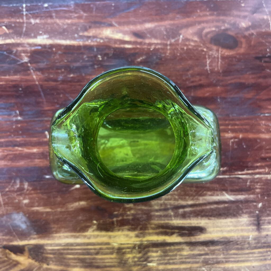 Blenko Green Double Spout Water Pitcher