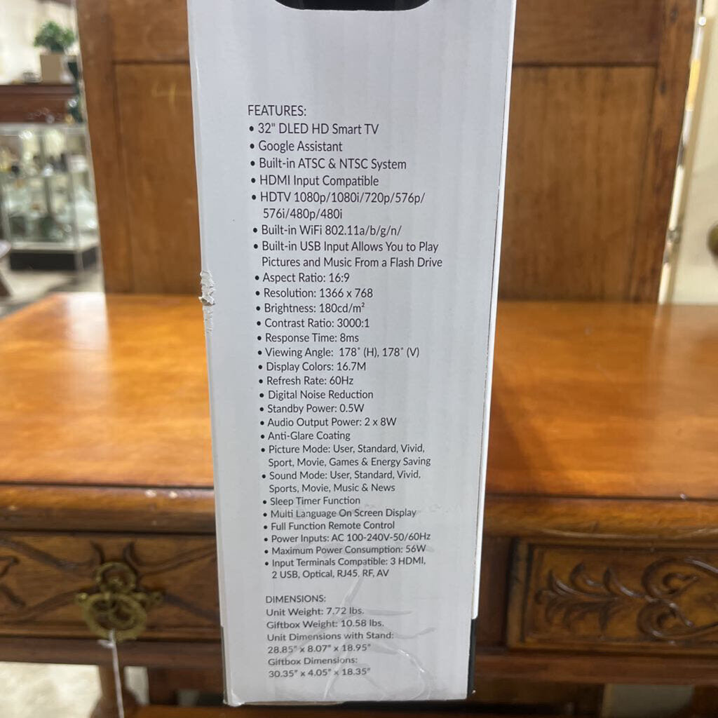 NEW IN BOX 32" SMART TV W/ REMOTE