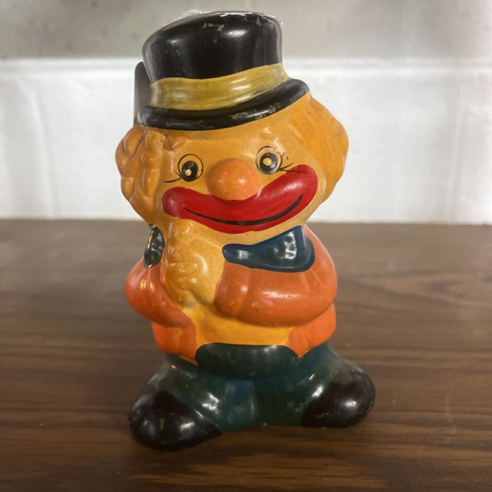 VINTAGE CERAMIC CLOWN BANK MADE IN TAIWAN