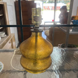VTG SMALL AMBER GLASS LAMP NO SHADE