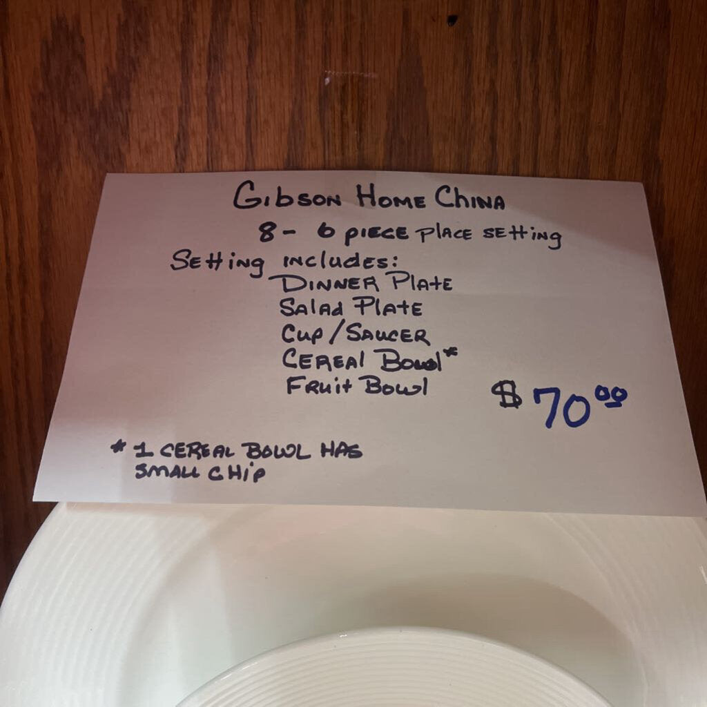 GIBSON HOME CHINA 48 PIECE SET -WHITE