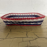 RED WHITE & BLUE RECTANGLE BASKET