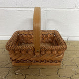 RECTANGLE REED BAMBOO BASKET W/HANDLE