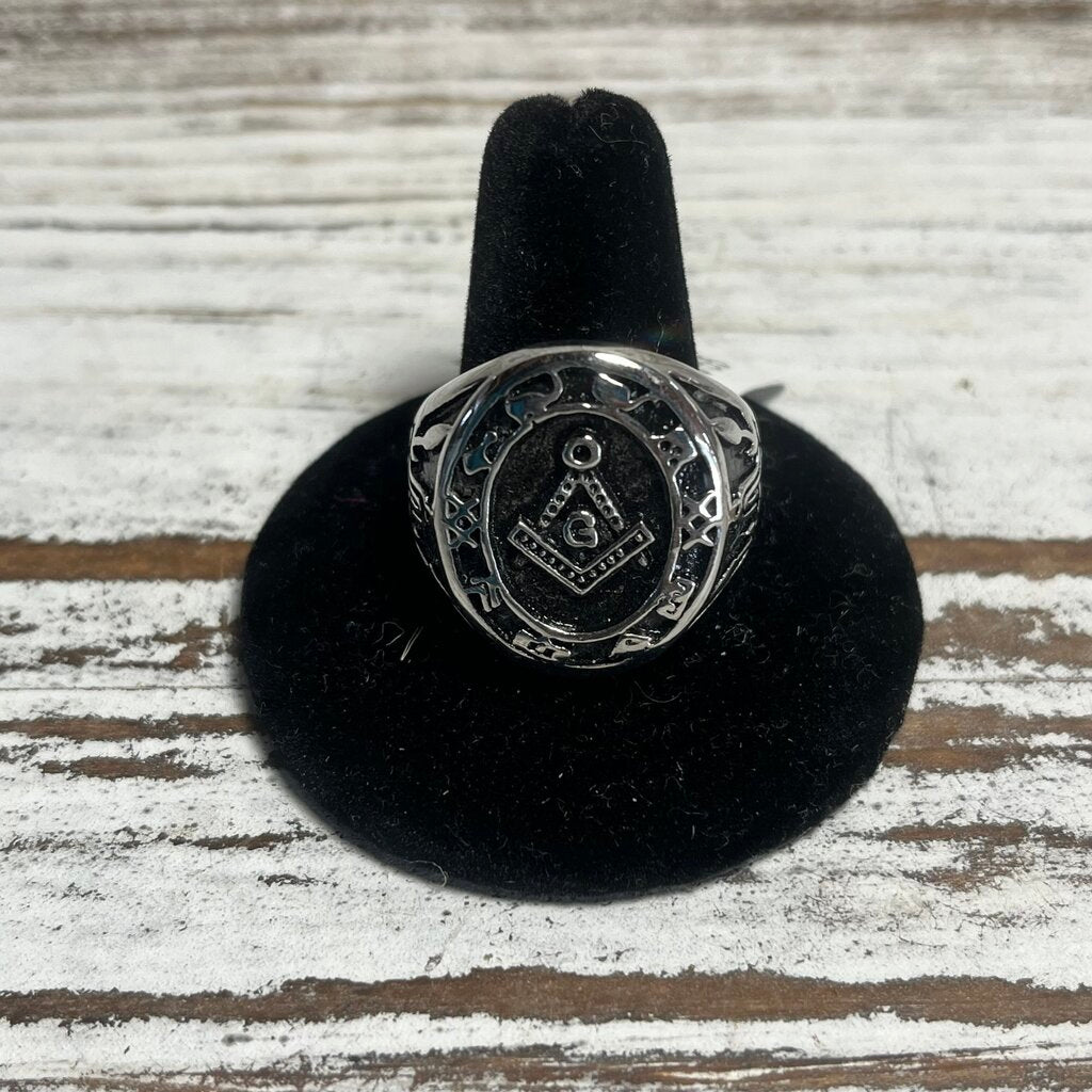 NEW STAINLESS STEEL MASONIC RING SZ 12