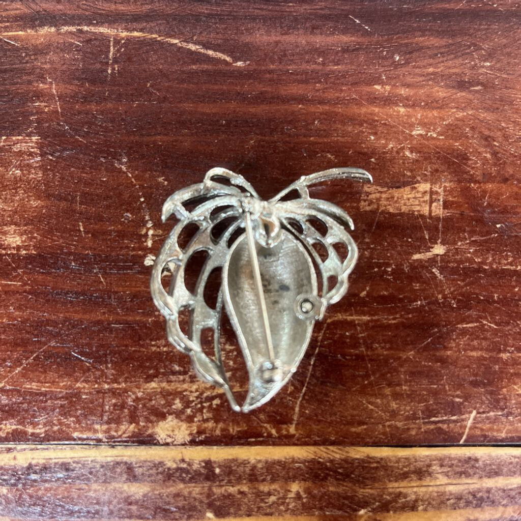 SILVERTONE FLORENTINE PINEAPPLE BROOCH