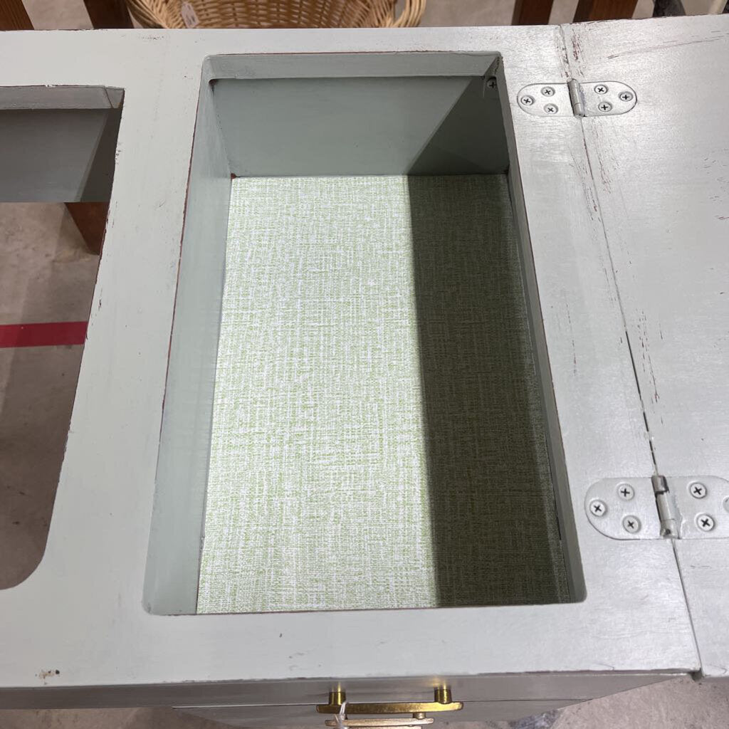 SEAFOAM ANTIQUE SEWING MID CENTURY BAR