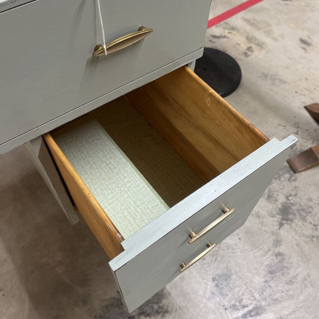 SEAFOAM ANTIQUE SEWING MID CENTURY BAR