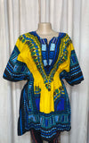 BUTTERFLY DASHIKI - VINTAGE STYLE - BOHO YELLOW