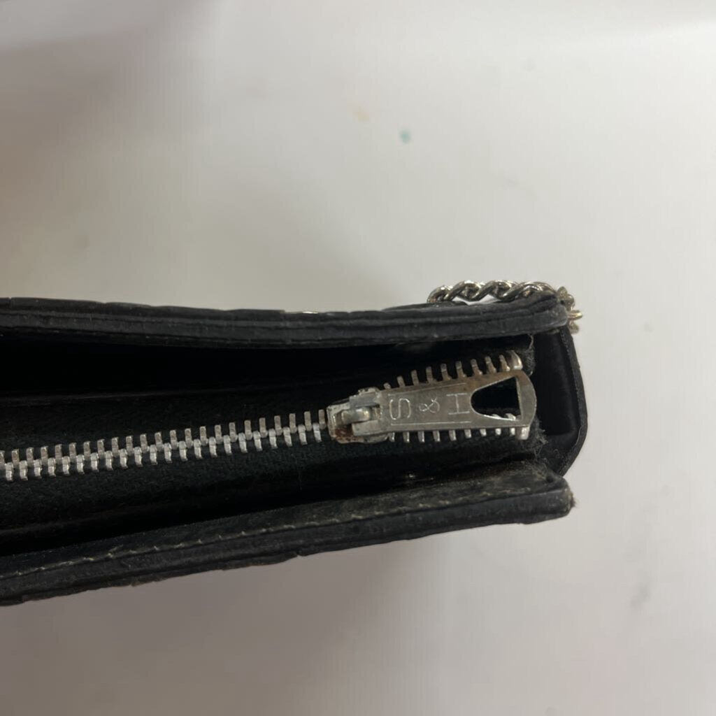 Vtg Black Leather Studded Purse