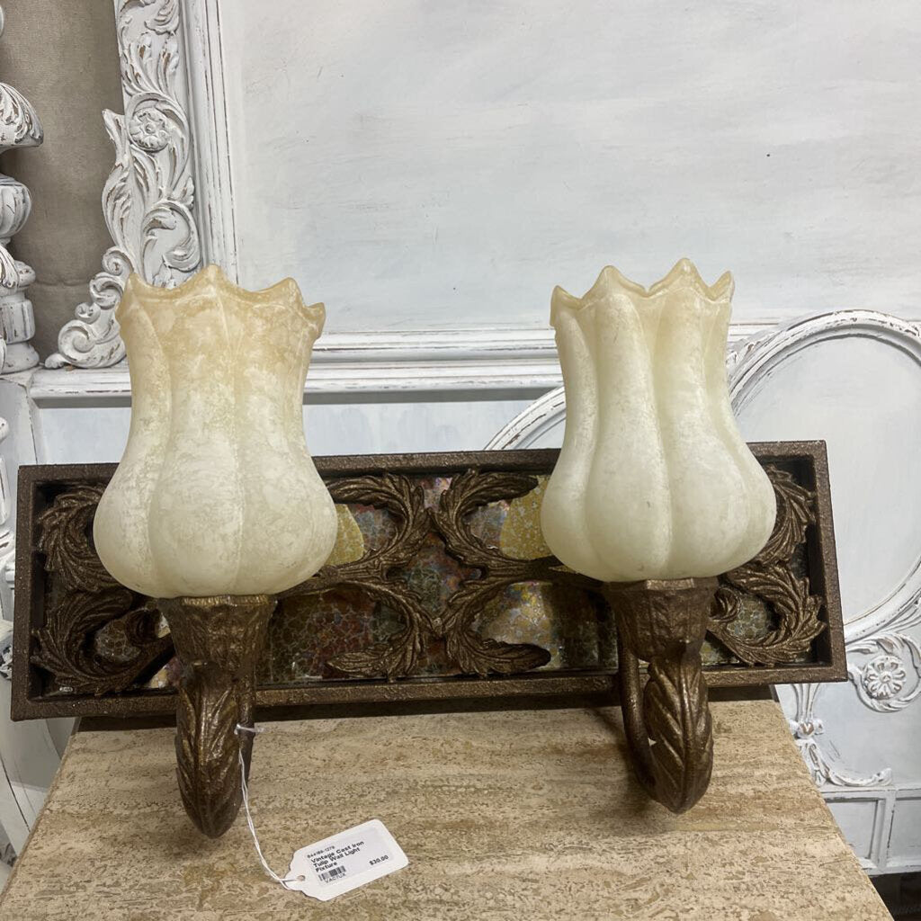 Vintage Cast Iron Tulip Wall Light Fixture