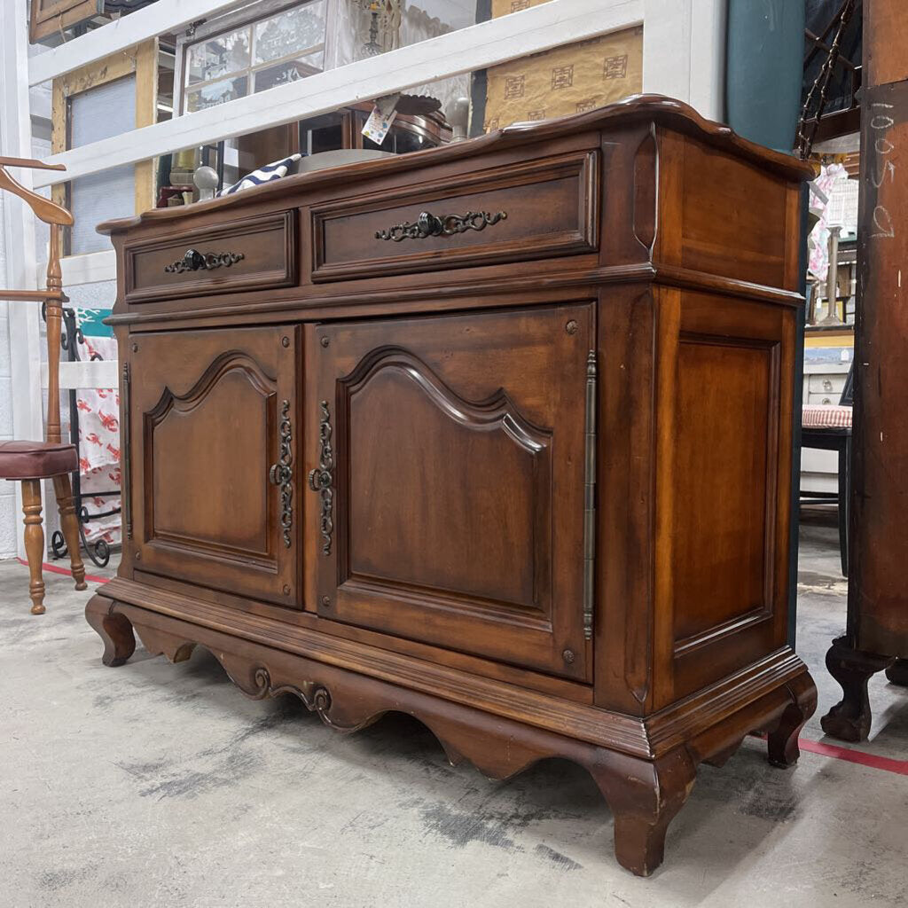 TWO DOOR PECAN FINISH SIDEBOARD