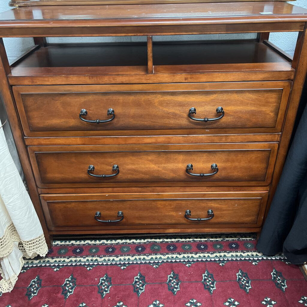 WOODEN CABINET SHELF AND DRAWERS