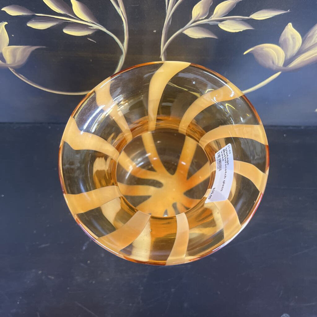 VINTAGE BUTTERSCOTCH GLASS VASE