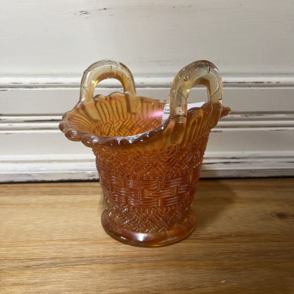 CARNIVAL GLASS BASKET