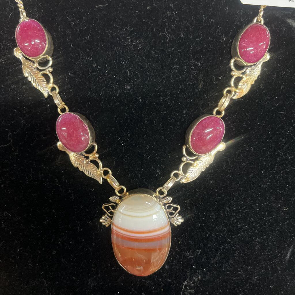 STERLING STONE NECKLACE -RES