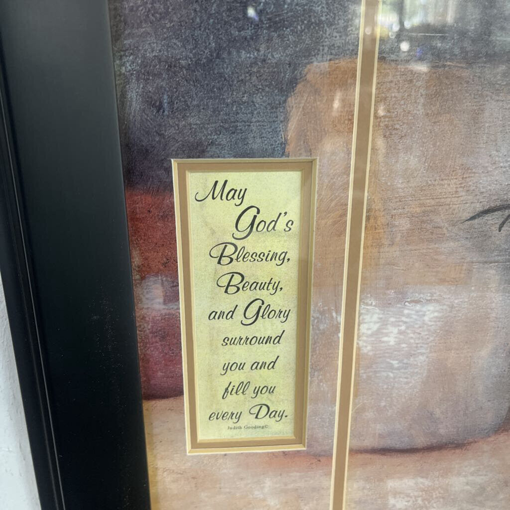 FRAMED PRINT WITH RED FLOWER