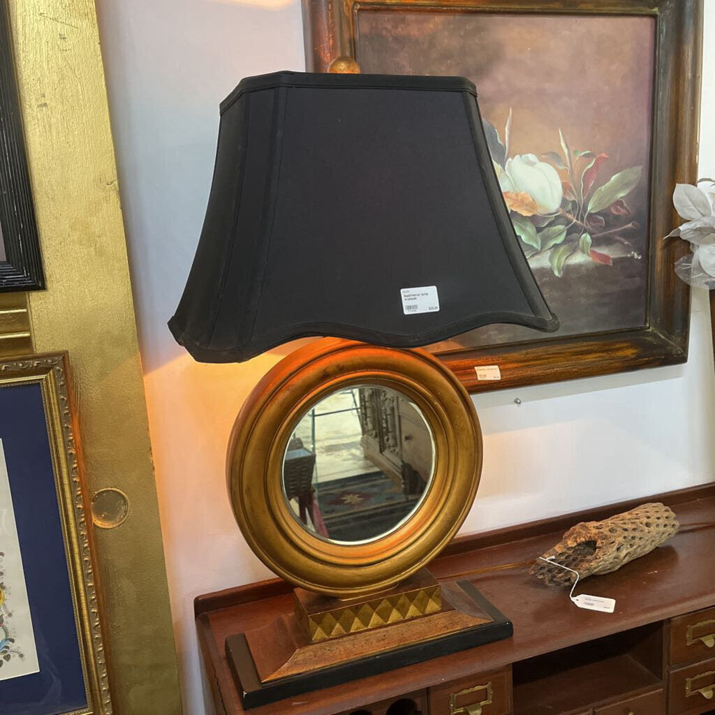 Gold/mirror lamp w/shade