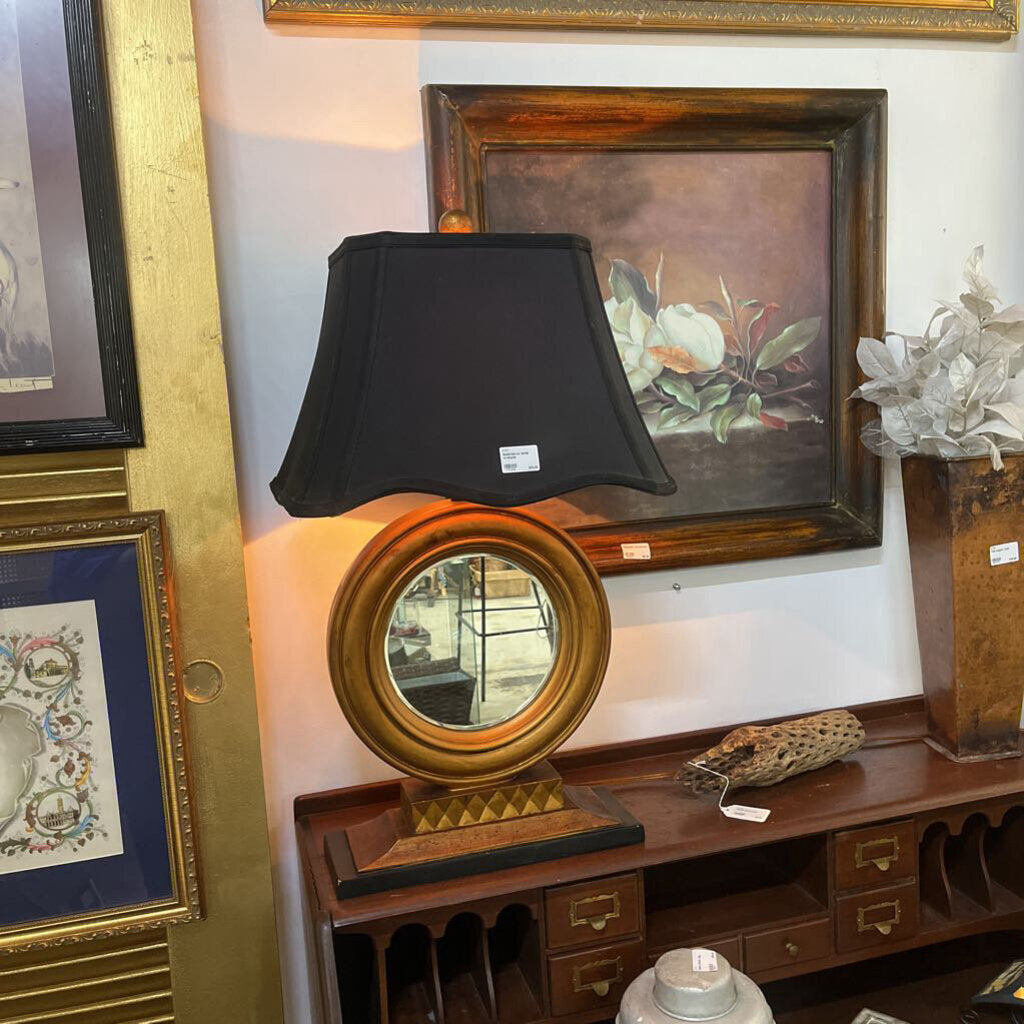 Gold/mirror lamp w/shade