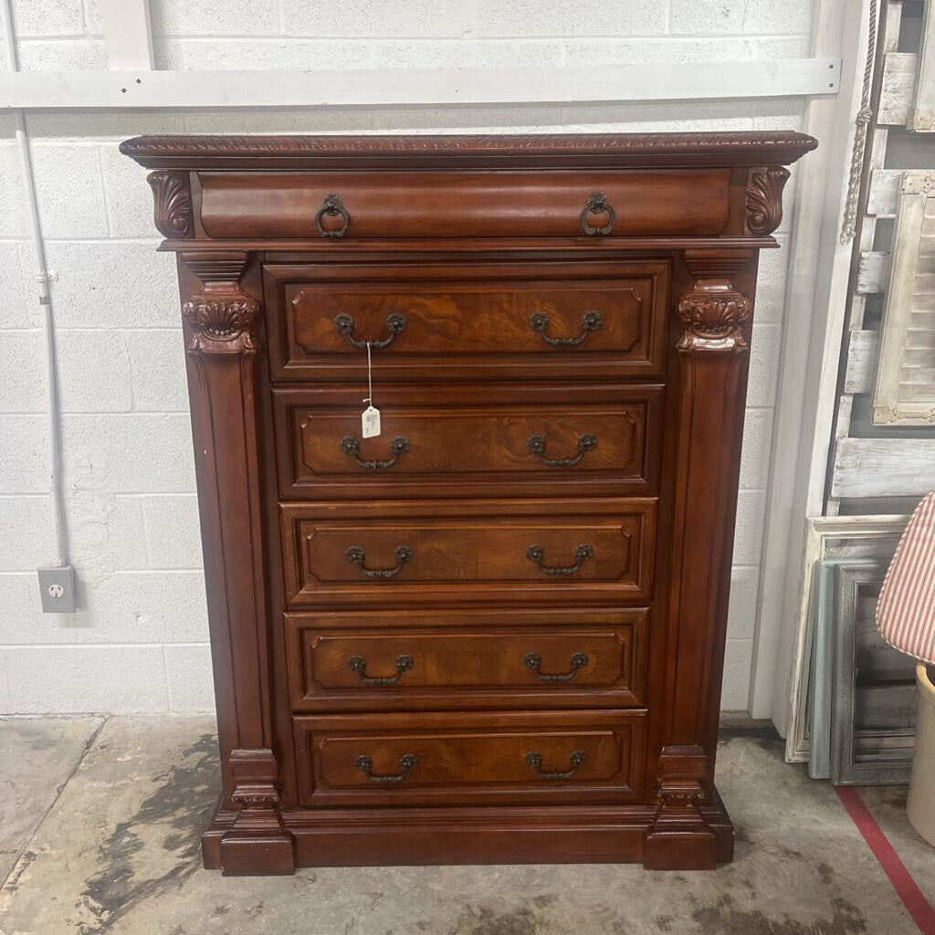 SOLID WOOD 6 DRAWER CHEST OF DRAWERS