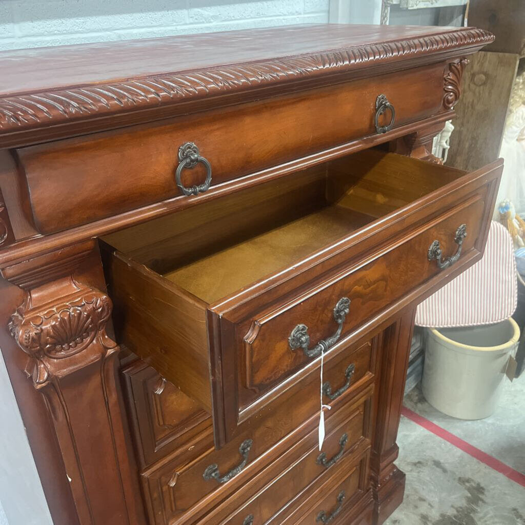 SOLID WOOD 6 DRAWER CHEST OF DRAWERS