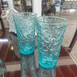 PAIR VTG ANCHOR HOCKING BLUE ROCK GLASSES