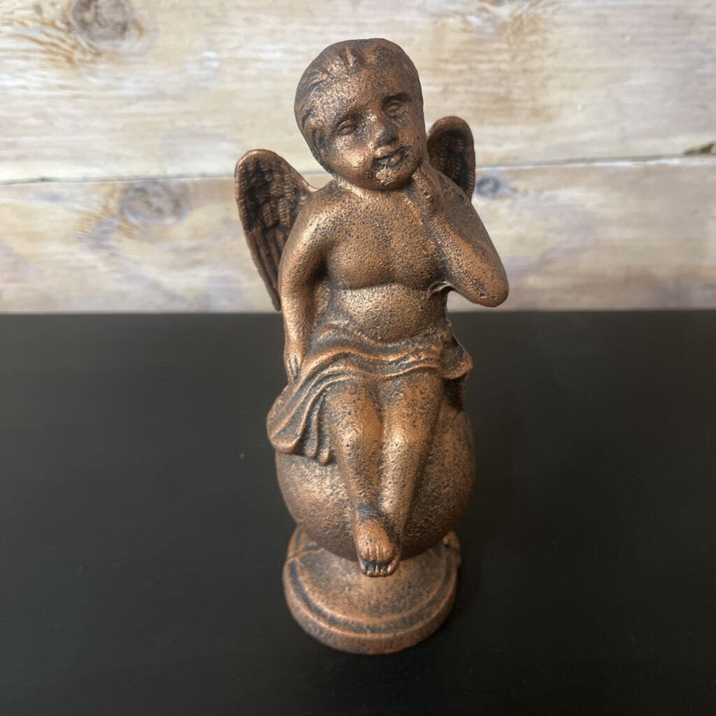 Pair Cast Iron Angle Figural/bookends