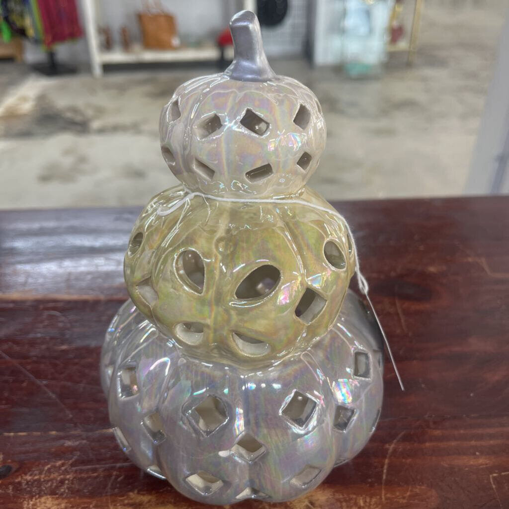 TRIPLE CERAMIC PUMPKIN