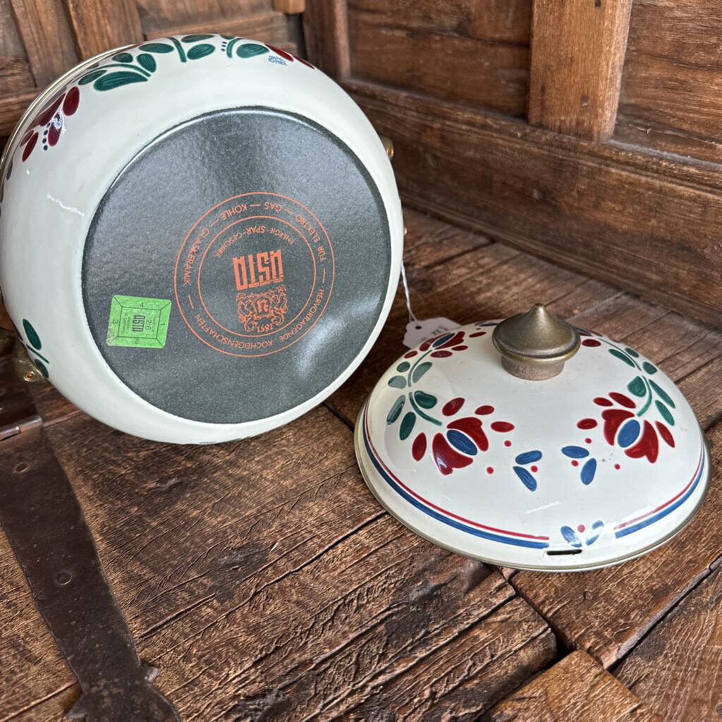 Asta Enamel /Brass Pot w/Lid