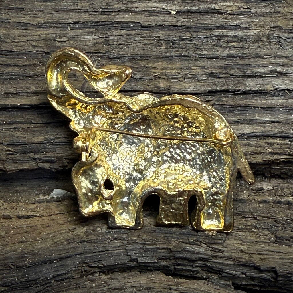 Golden Nugget Lucky Elephant Brooch