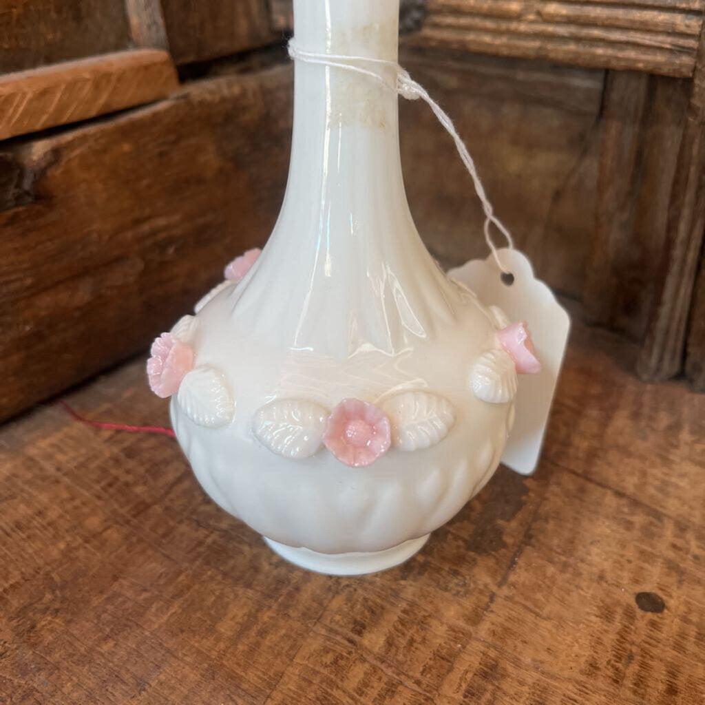 Victorian Napco Milk Glass Perfume Bottle w/Stopper