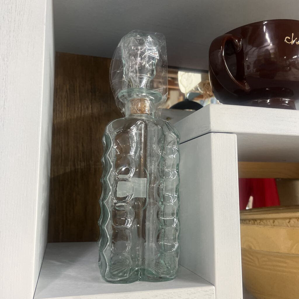 Mid Century Clear Glass Decanter