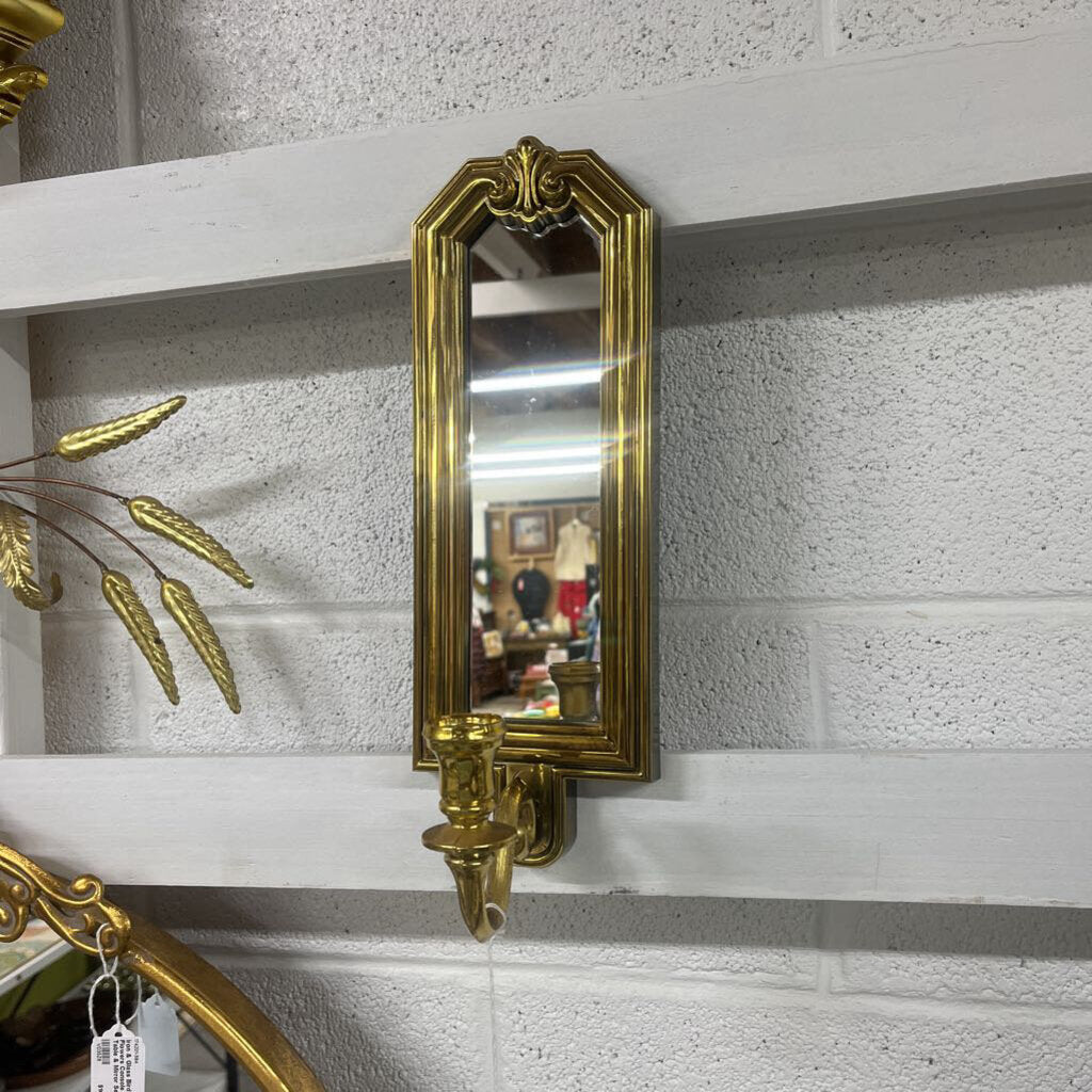PAIR MIRRORED HOME CO WALL SCONCE