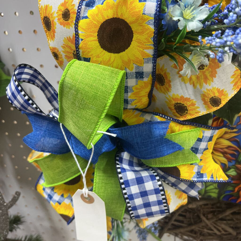 BLUE SUNFLOWER WREATH